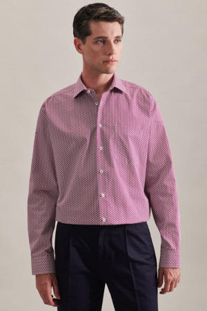 gestreept regular fit overhemd roze/pink