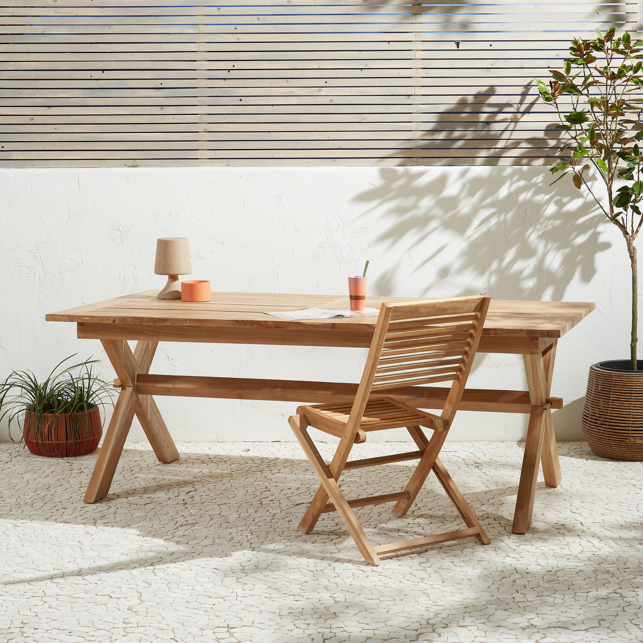 NOUS Garden teak tuintafel Tautan (200x100 cm) - Afbeelding 2