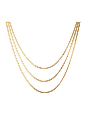 ketting Triple Layered Snake goudkleurig