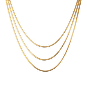 ketting Triple Layered Snake goudkleurig