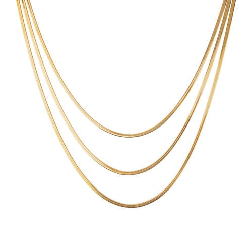 Club Manhattan ketting Triple Layered Snake goudkleurig afbeelding
