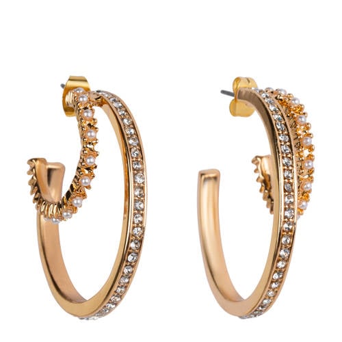 Club Manhattan oorbellen Double Diamant Hoops goudkleurig afbeelding