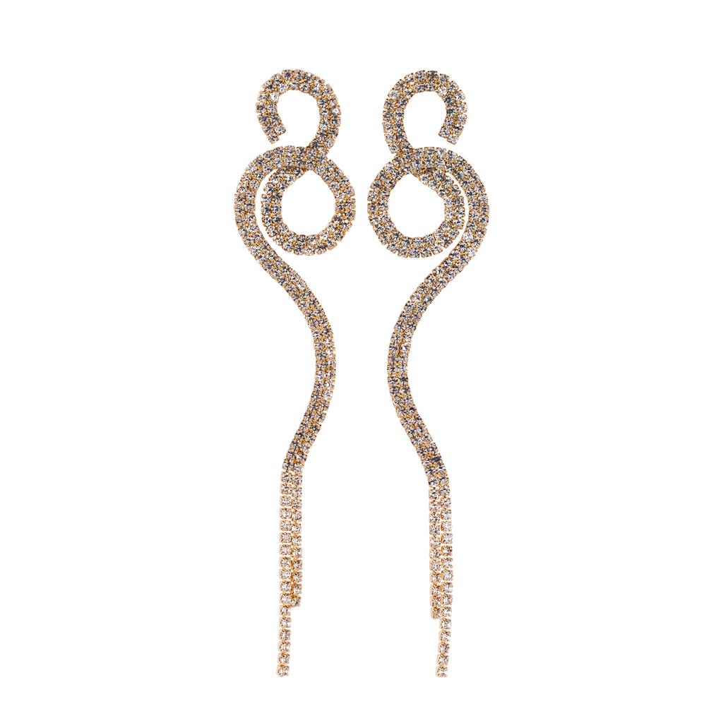 Club Manhattan oorbellen Glittery Snake goudkleurig