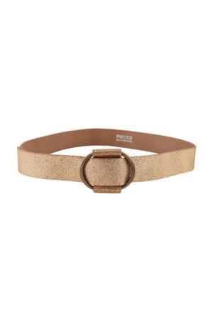 leren riem PCPILJA goudkleurig
