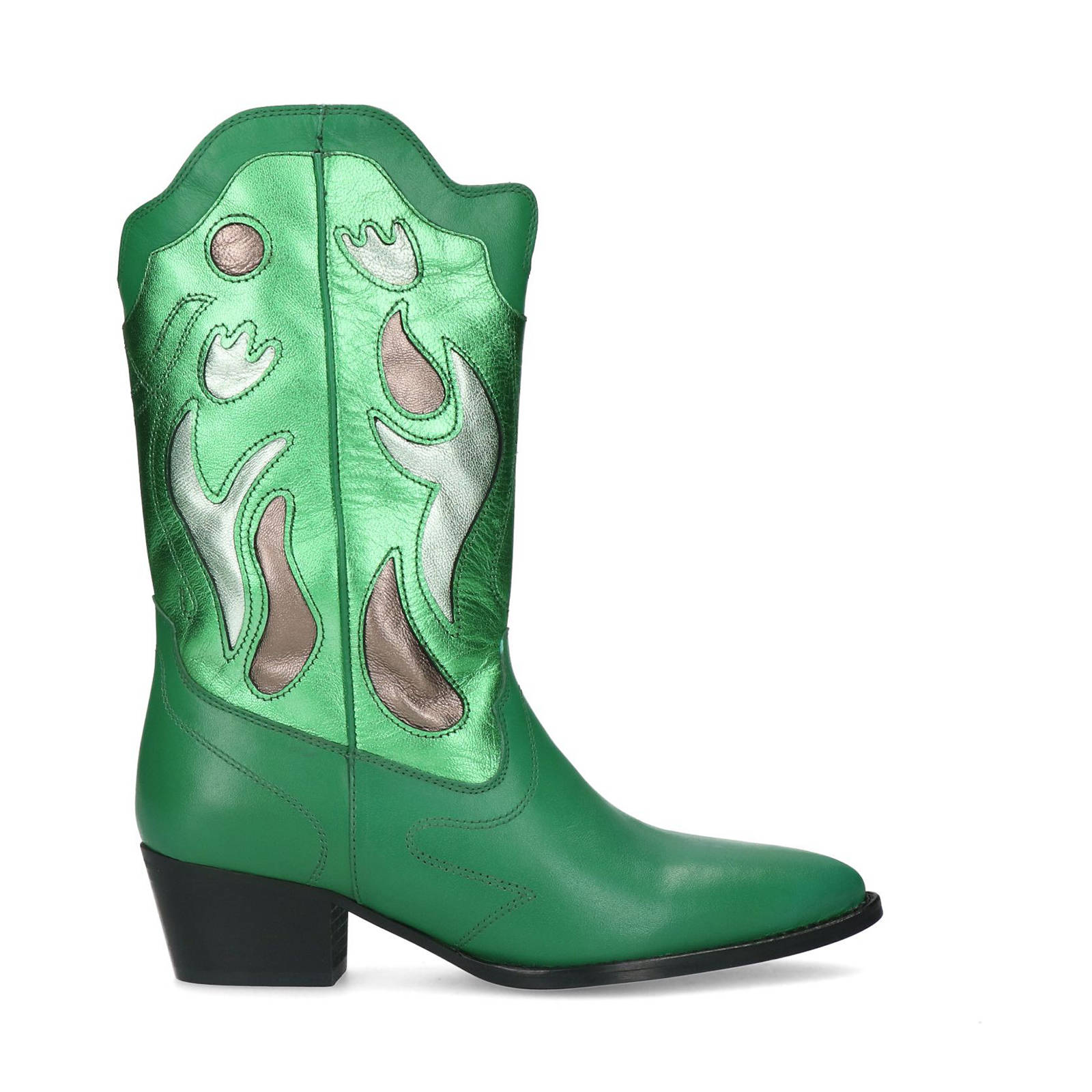 Sacha leren cowboylaarzen groen | wehkamp