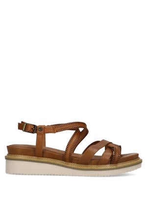 leren sandalen cognac
