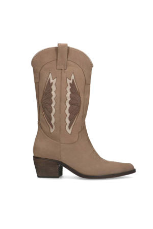   suède cowboylaarzen taupe