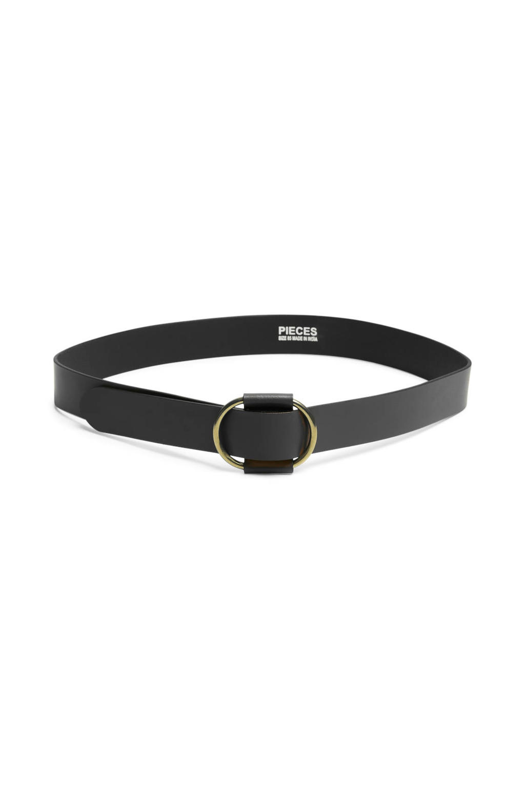 PIECES leren riem PCPILJA zwart