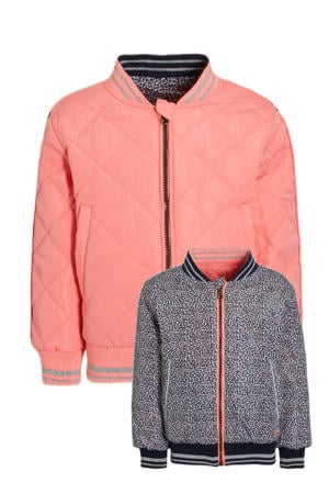 bomberjack zomer Marcella jacket reversible met all over print roze