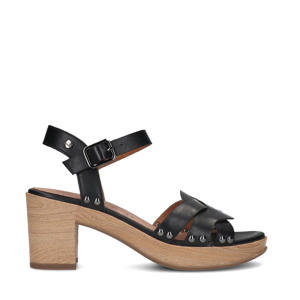  leren sandalettes zwart