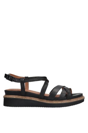 leren sandalen zwart