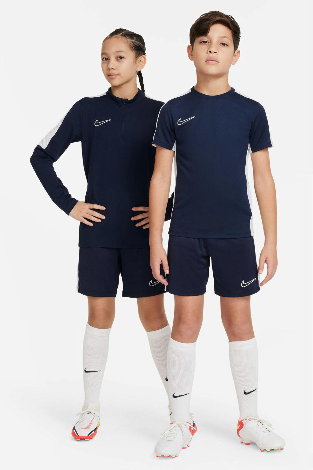 Nike sportshort donkerblauw/wit wehkamp