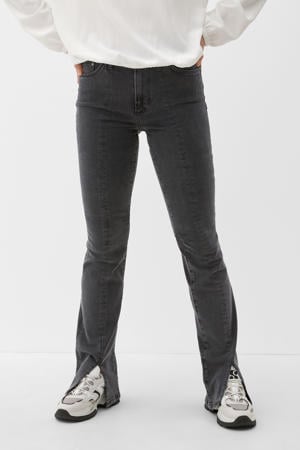 high waist flared jeans grijs