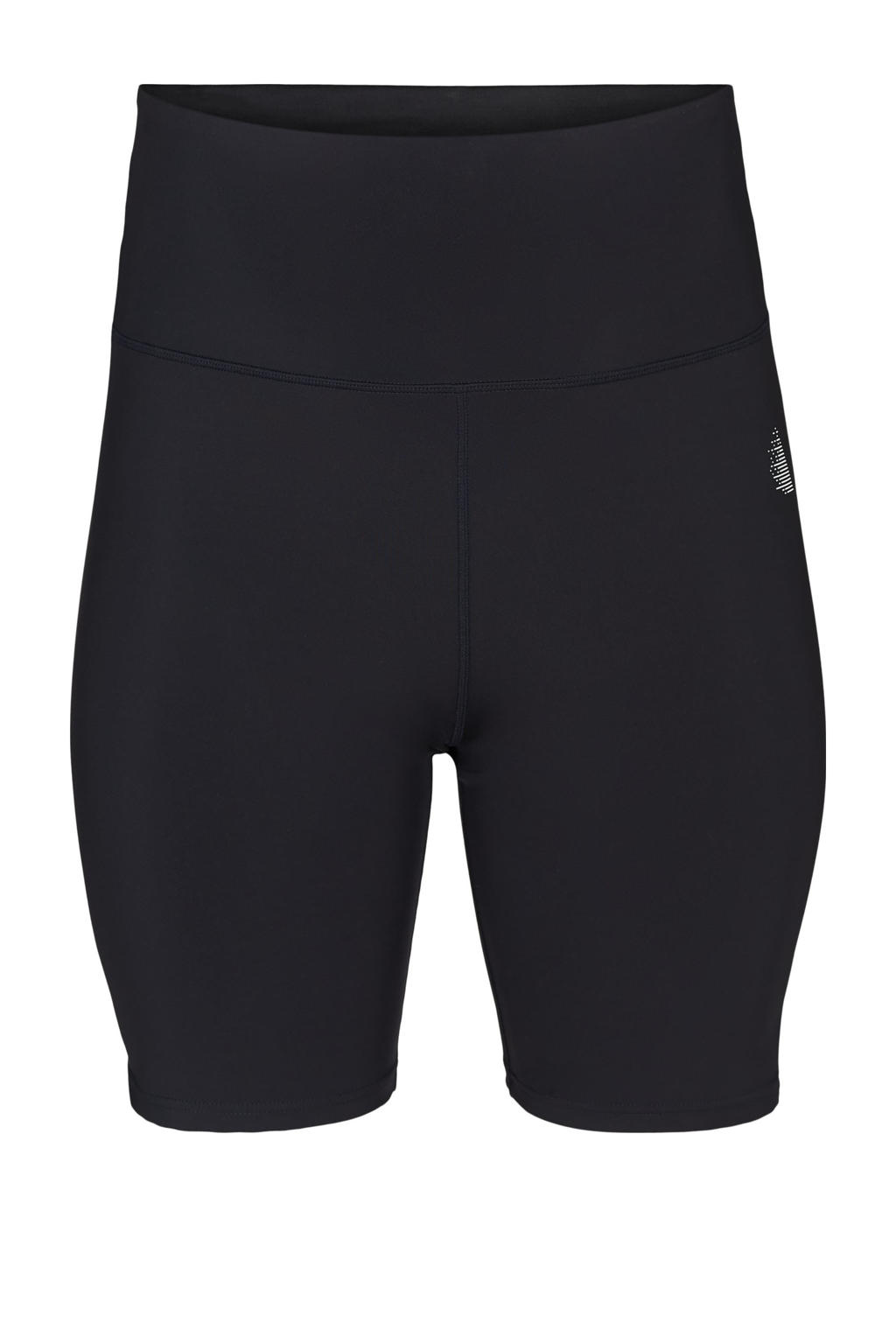 Zwarte dames ACTIVE By Zizzi Plus Size sportshort Asus van polyester met slim fit, regular waist en effen