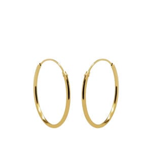 gold plated oorbellen Plain Ø 3 cm