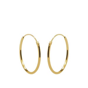 gold plated oorbellen Plain Ø 3 cm