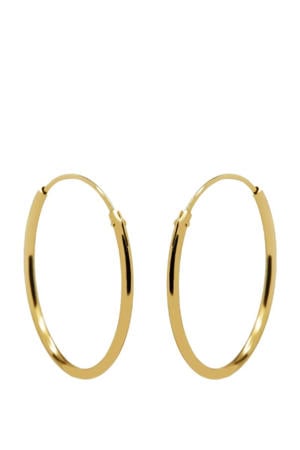 gold plated oorbellen Plain Ø 3 cm