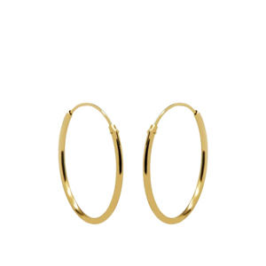 gold plated oorbellen Plain Ø 3 cm