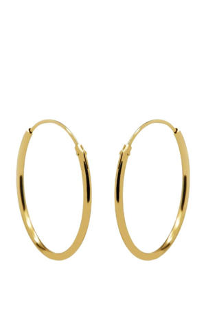 gold plated oorbellen Plain Ø 3 cm