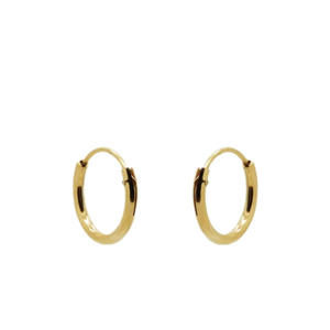 gold plated oorbellen Plain Ø 1 cm