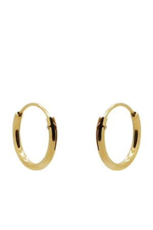 gold plated oorbellen Plain Ø 1 cm