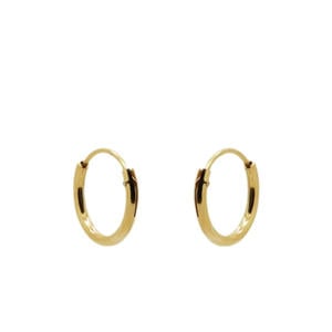 gold plated oorbellen Plain Ø 1 cm