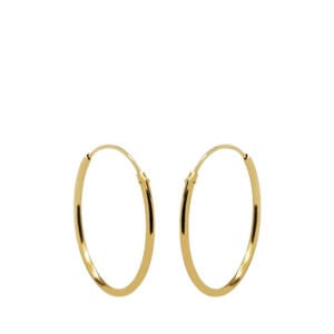 gold plated oorbellen Plain Ø 1,4 cm
