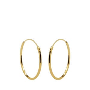 gold plated oorbellen Plain Ø 1,4 cm