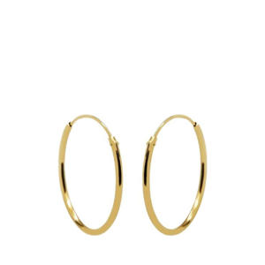 gold plated oorbellen Plain Ø 1,4 cm
