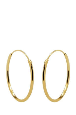 gold plated oorbellen Plain Ø 1,4 cm