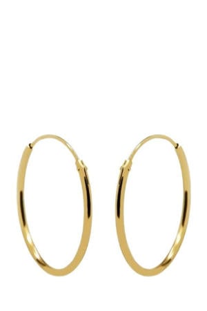 gold plated oorbellen Plain Ø 1,4 cm