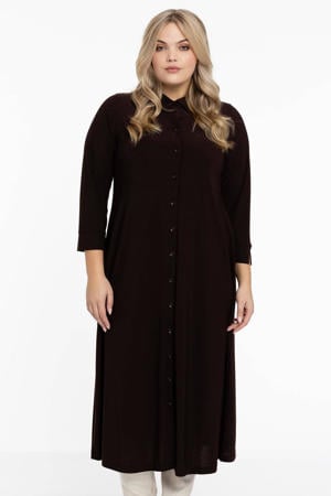 blousejurk DOLCE van travelstof bruin