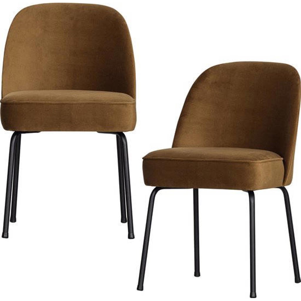 WOOOD WOOOD Vogue Eetkamerstoelen - Fluweel - Honinggeel - Set van 2