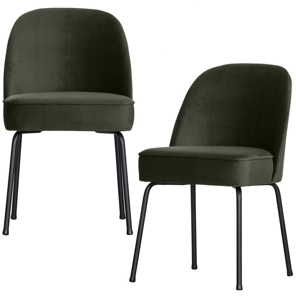 WOOOD WOOOD Vogue Eetkamerstoelen - Velvet - Brass - Set van 2