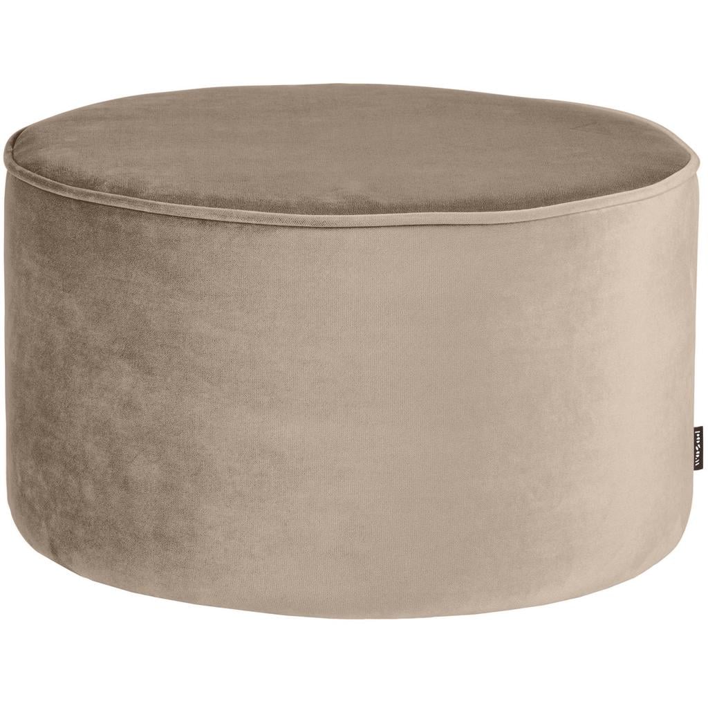 WOOOD Sara Poef Hoog 36xØ60 cm - Velvet - Donkerbruin