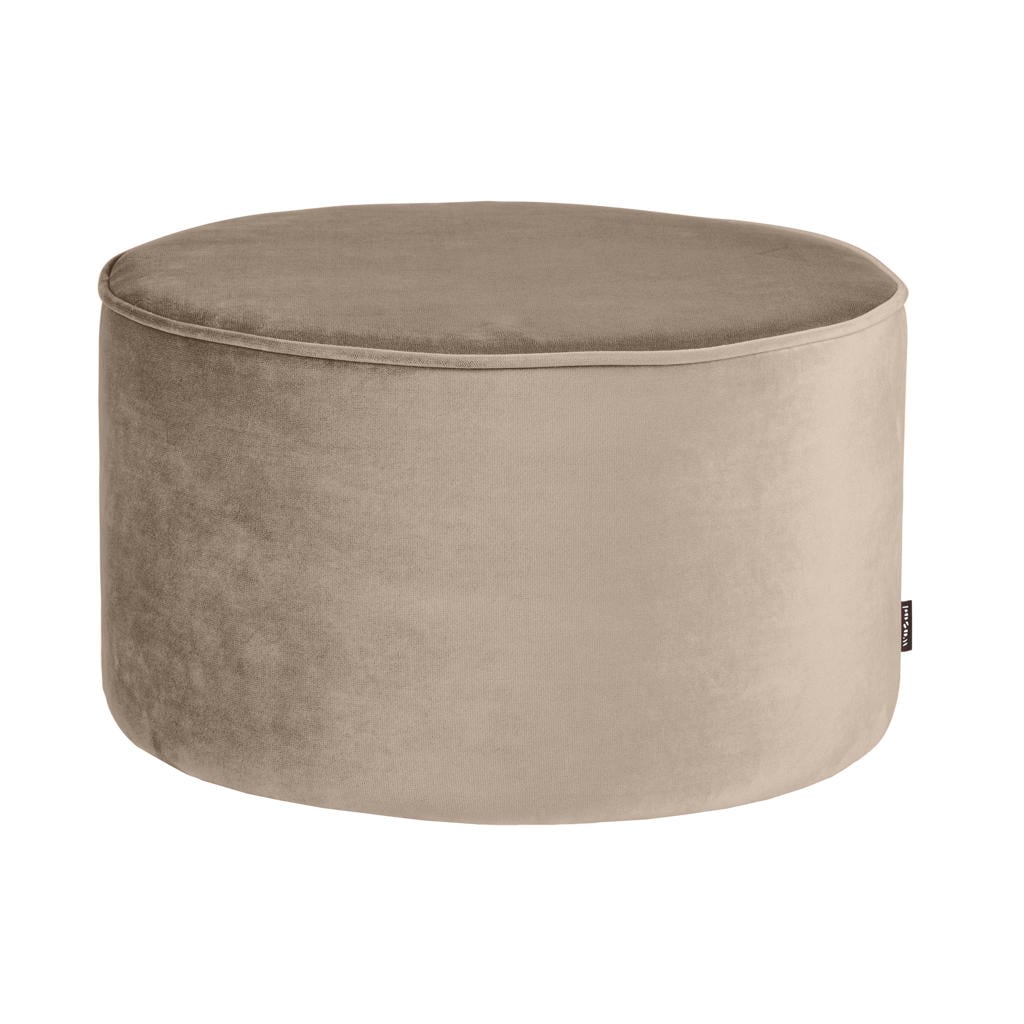 WOOOD WOOOD Sara Poef Hoog 36xØ60 cm - Velvet - Donkerbruin