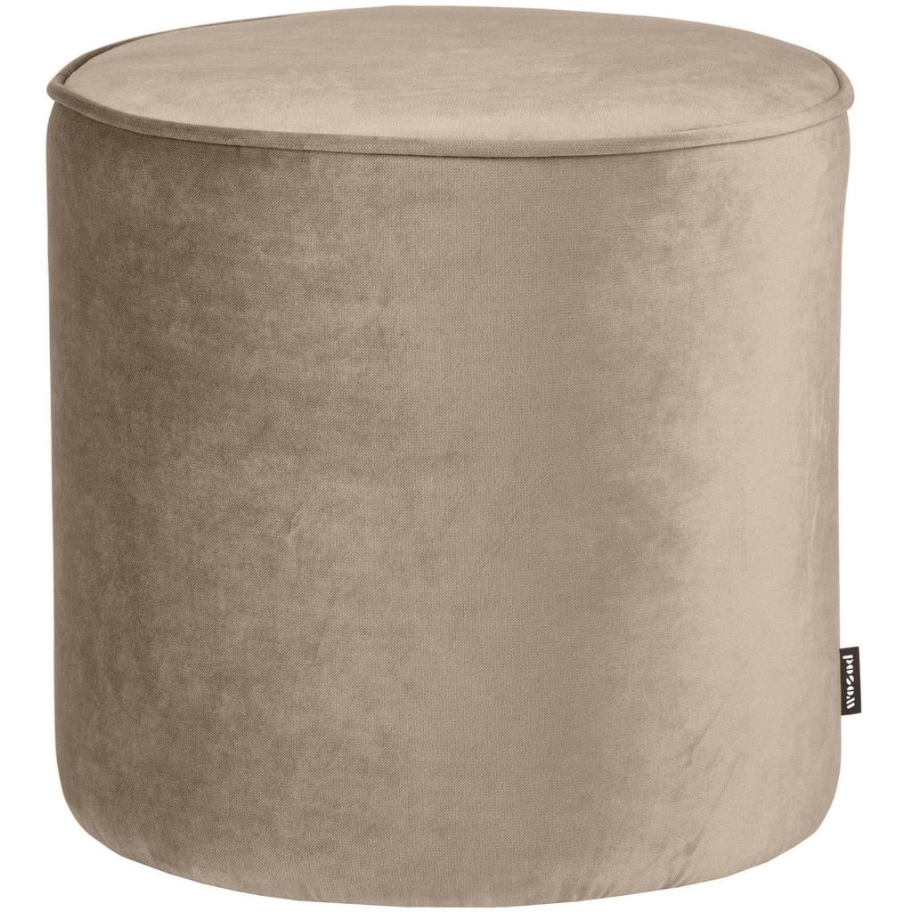 WOOOD Sara Poef Hoog 46xØ46 cm - Velvet - Donkerbruin