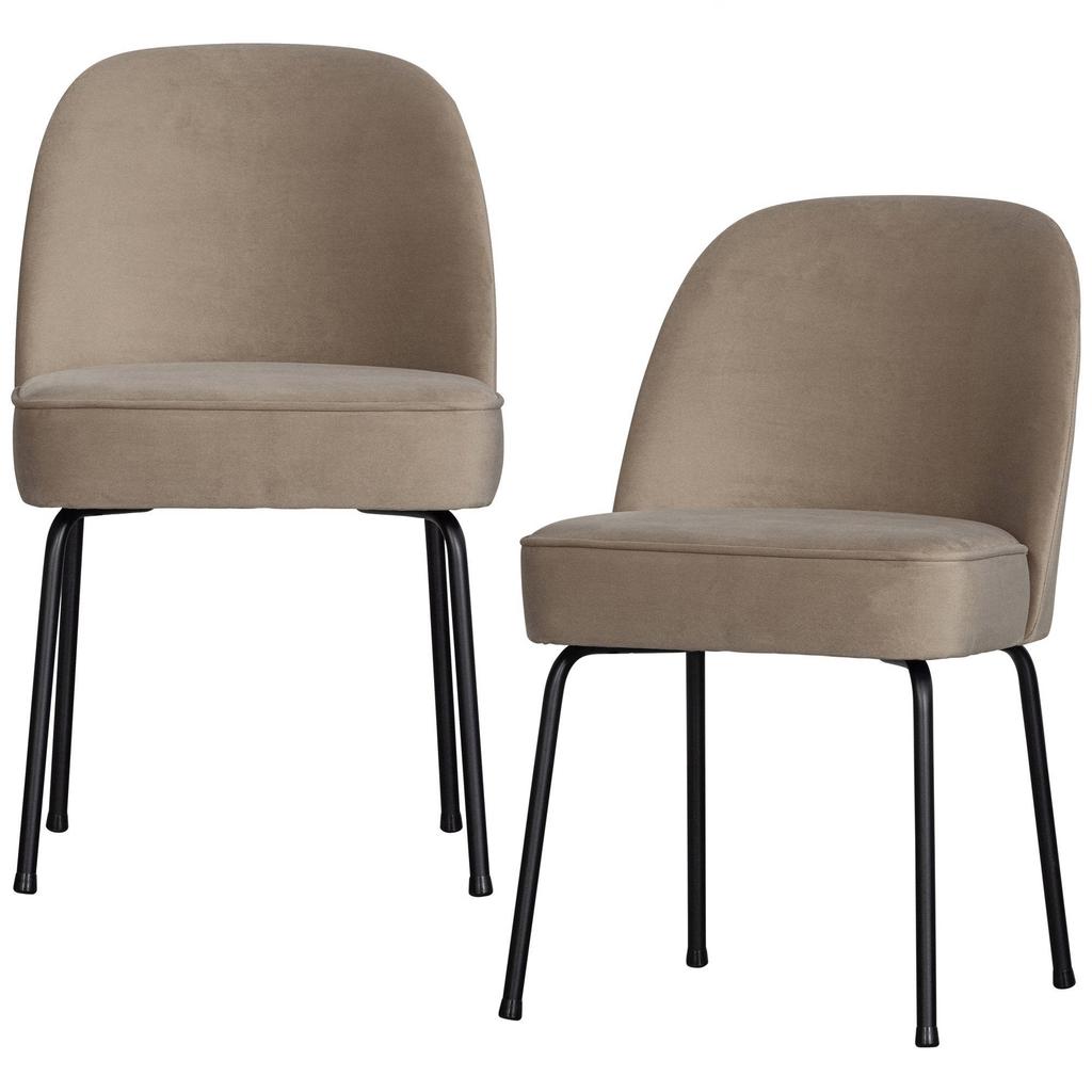 WOOOD WOOOD Vogue Eetkamerstoelen - Fluweel - Honinggeel - Set van 2