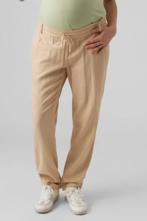 regular fit broek MLBEACH met linnen ecru