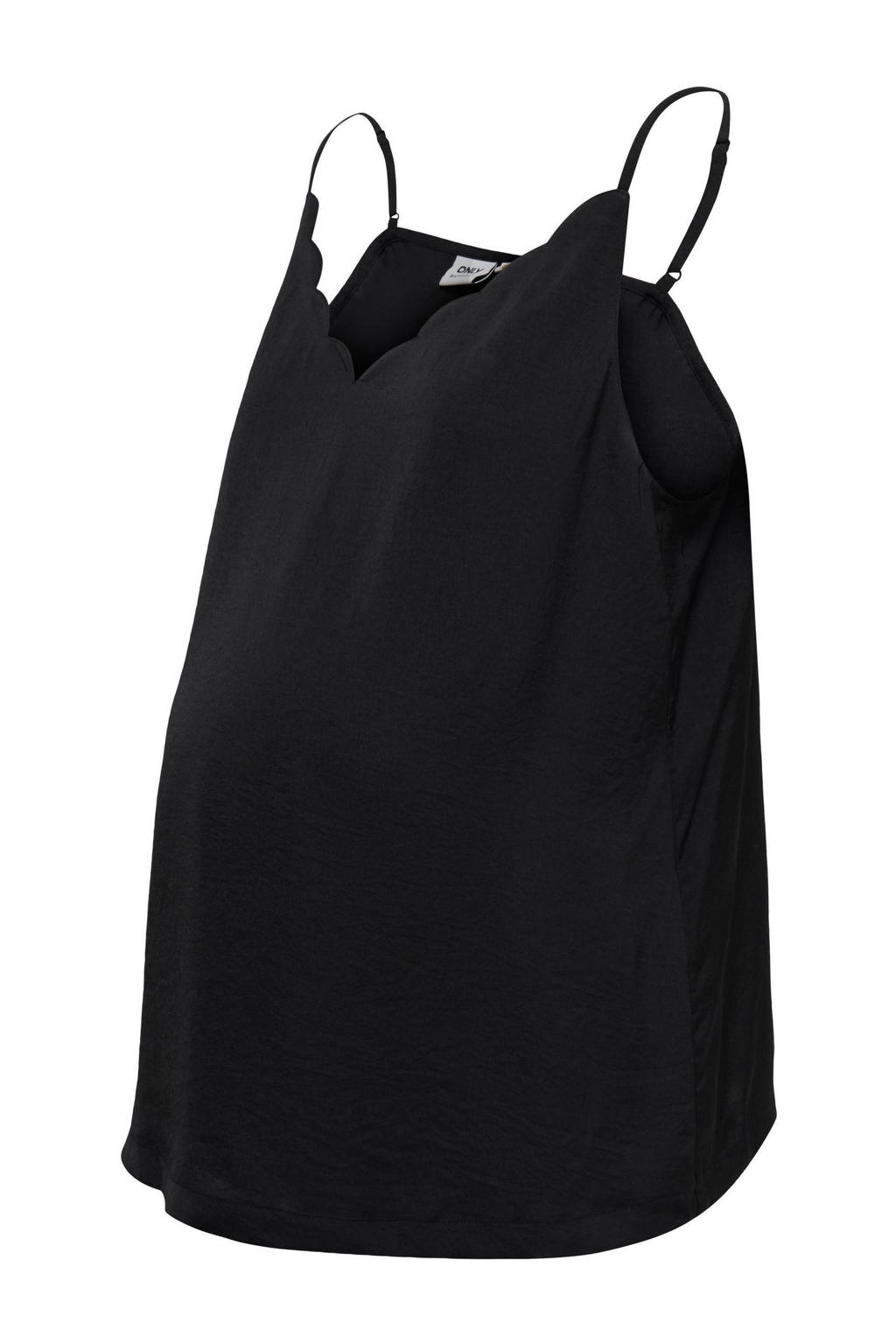ONLY MATERNITY zwangerschapsspaghettitop OLMDEBBIE van polyester zwart