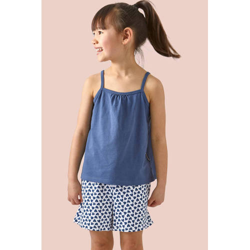 Little Label shortama met hartjes van katoen blauw/wit afbeelding