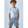 Little Label shortama met all over print van katoen blauw/grijs