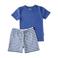 Little Label shortama van katoen blauw/grijs