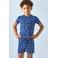 Little Label shortama met all over print van katoen blauw