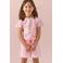 Little Label gestreepte shortama van katoen roze/wit