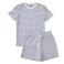 Little Label gestreepte shortama van katoen blauw/wit