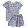 Little Label shortama van katoen blauw/wit