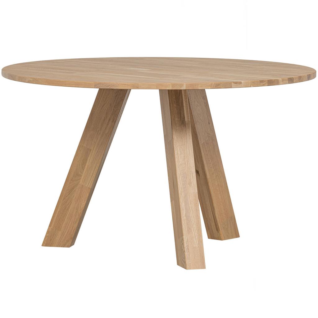 WOOOD WOOOD Rhonda Eettafel Ø129 CM - Eiken - Warmgrijs- 75x129x129