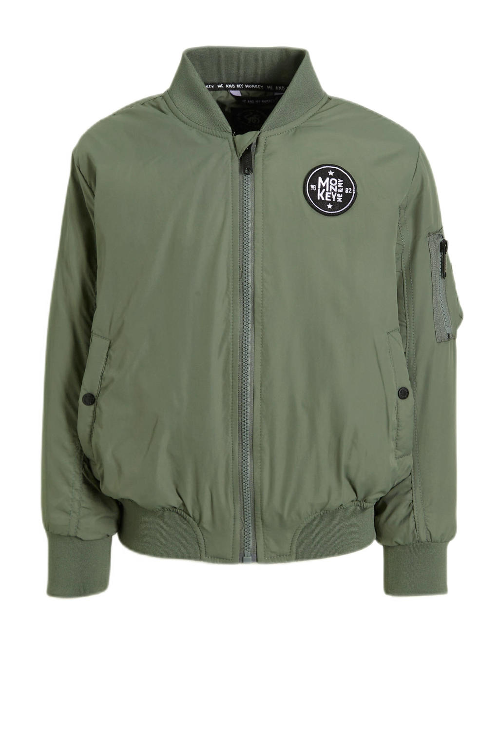 Schott Jet 17 Bomberjack - Kaki Groen Nylon Jack Met Geborduurd Logo - Klassiek Bomber Model Année 90