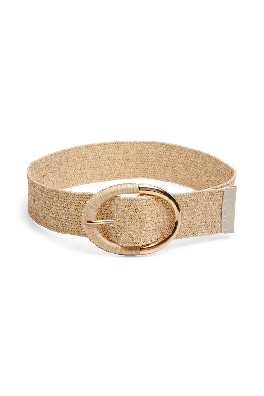 PIECES tailleriem PCTARYN van stro beige